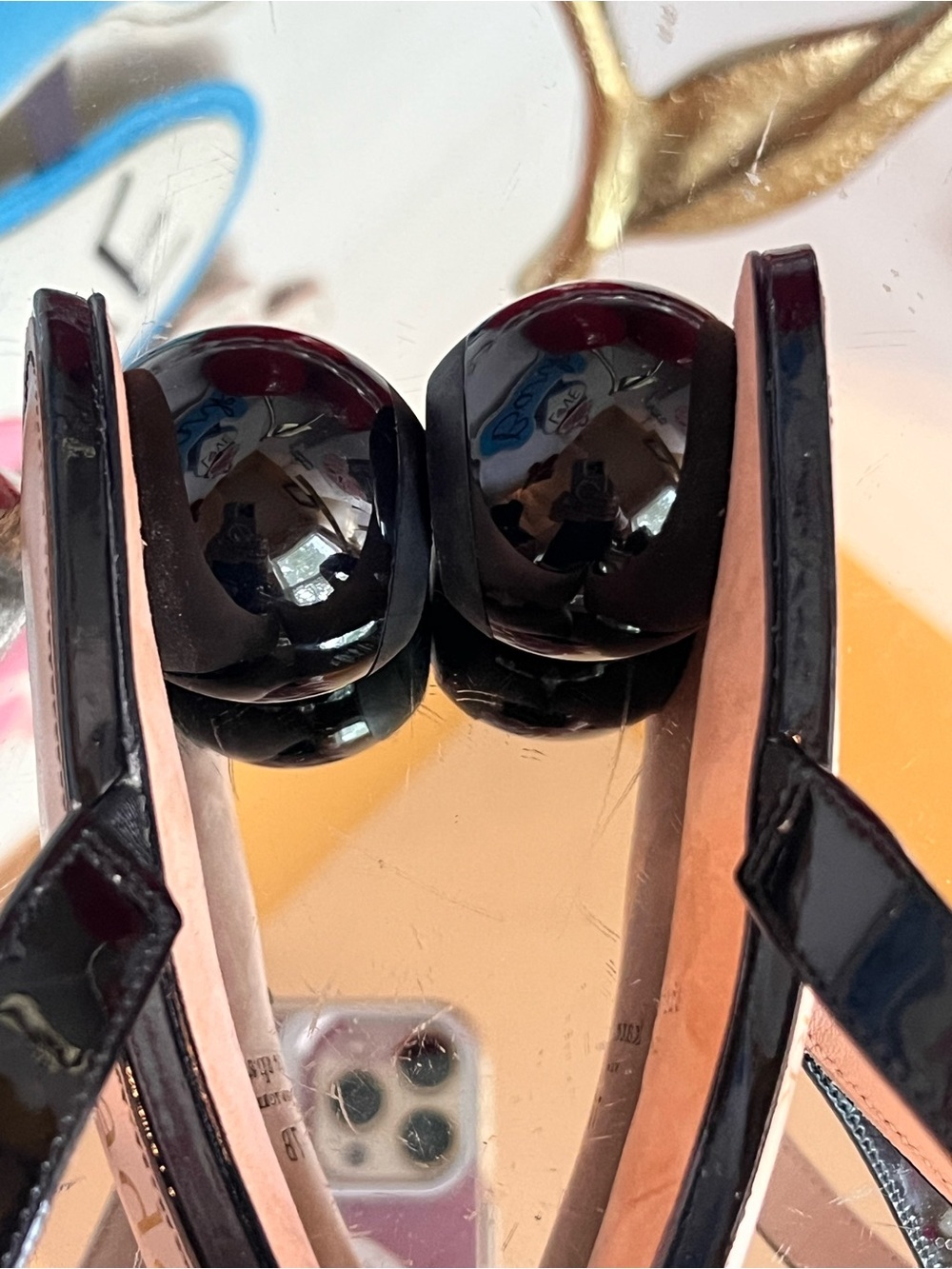 kate spade Black Patent Leather Two-Strap Slide Heels size 7 B - Picture 14 of 15